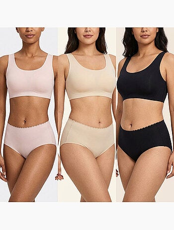 Confezione 6 Slip Donna Modellanti Invisibili Pizzo Laser OZABI