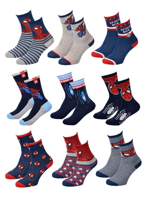 Confezione 9 calzini bambino DISNEY SPIDERMAN - Kiabi Confezione 9 calzini bambino DISNEY SPIDERMAN - Kiabi