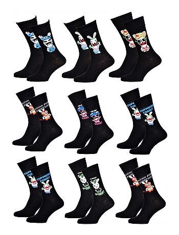 Confezione 9 Calzini Uomo LAPINS CRETINS