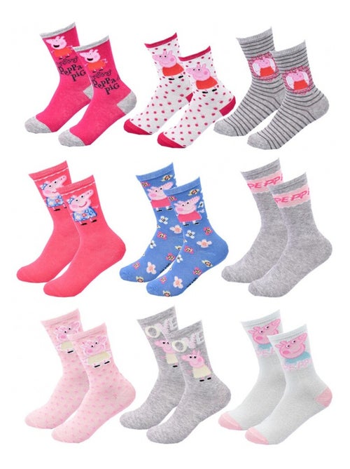 Confezione Calzini Bambina PEPPA PIG - 9 Paia - Kiabi Confezione Calzini Bambina PEPPA PIG - 9 Paia - Kiabi