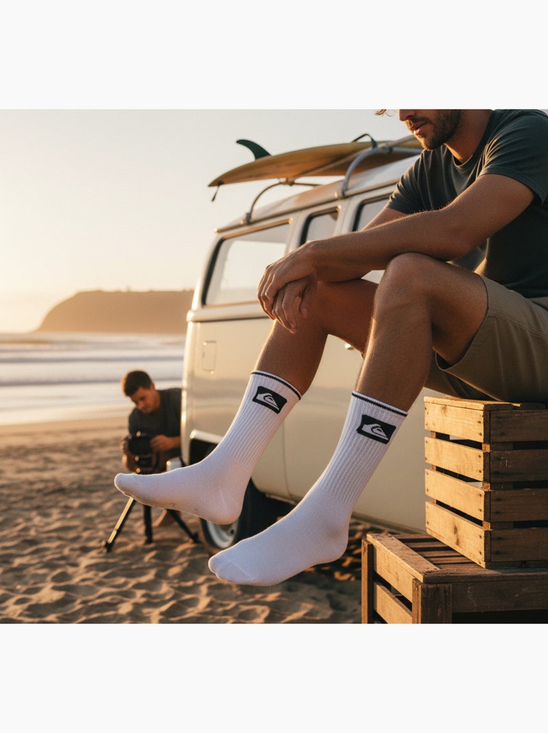 Confezione Calzini Uomo Crew Quiksilver 6 Paia Regular Lifestyle Bianco / Nero / Verde - Kiabi
