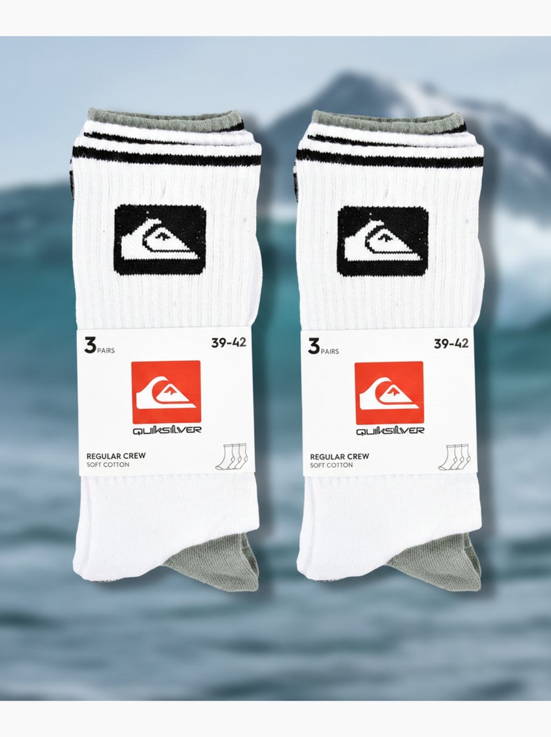 Confezione Calzini Uomo Crew Quiksilver 6 Paia Regular Lifestyle Bianco / Nero / Verde - Kiabi