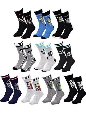 Confezione da 10 Calzini Adulto Fantasia Con Licenza - Assortimento Modelli