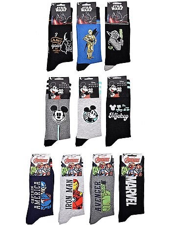 Confezione da 10 Calzini Adulto Fantasia Con Licenza - Assortimento Modelli