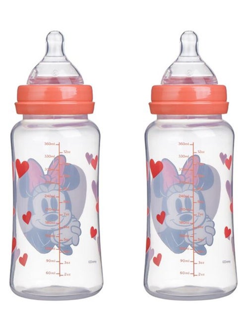 Confezione da 2 biberon Disney Baby Minnie da 360 ml flusso a 3 posizioni anti-colica - Kiabi