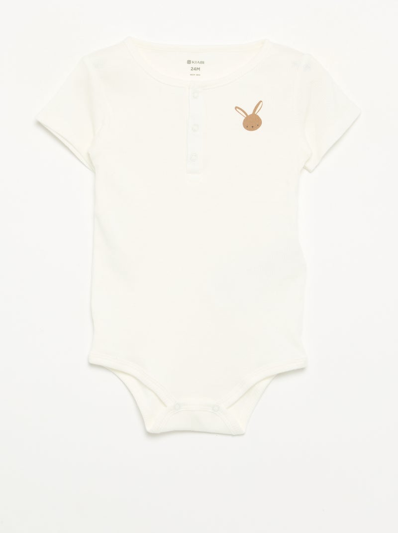 Confezione da 2 body a girocollo con automatici Beige - Kiabi
