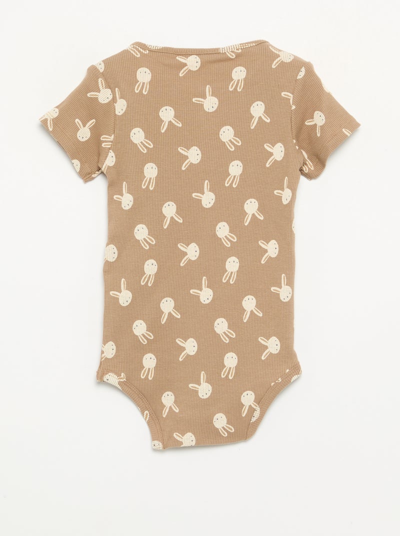 Confezione da 2 body a girocollo con automatici Beige - Kiabi