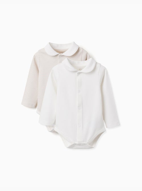 Confezione da 2 body a manica lunga in cotone - Kiabi