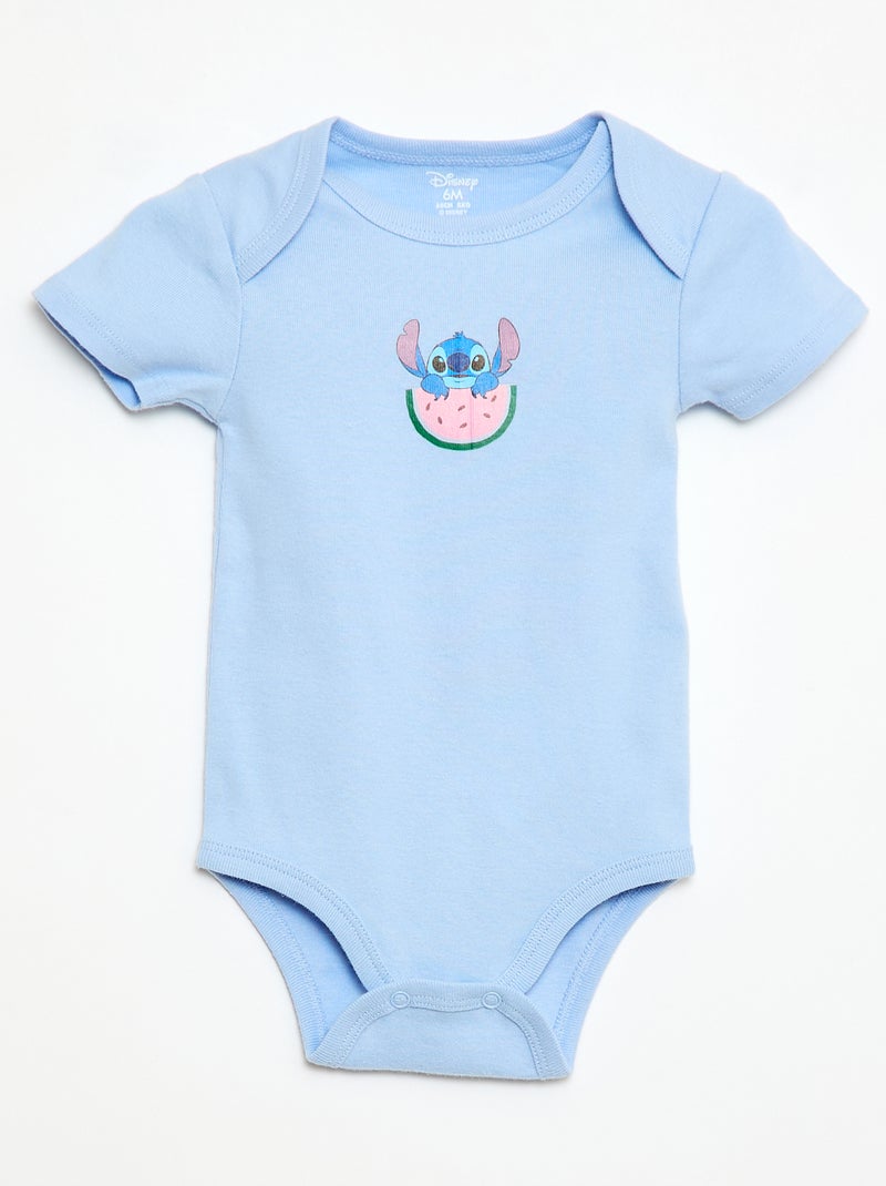 Confezione da 2 body a maniche corte \'Disney\' \'Stitch\' Blu - Kiabi