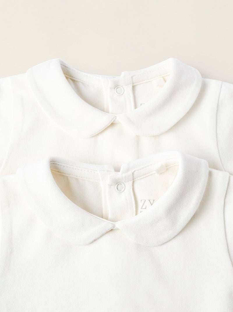Confezione da 2 body con colletto peter pan Bianco - Kiabi