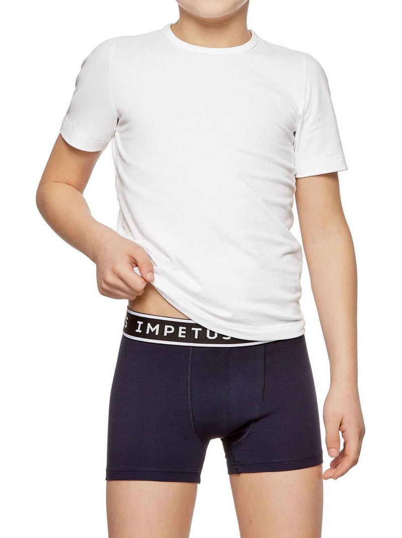 Confezione da 2 boxer in cotone per bambino | impetus | impetus Bianco/Marina - Kiabi