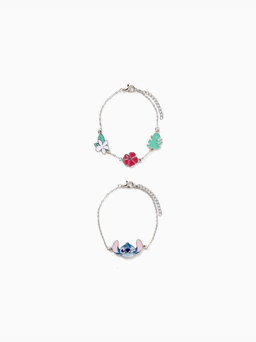 Confezione da 2 braccialetti con ciondoli stitch, argento - Kiabi