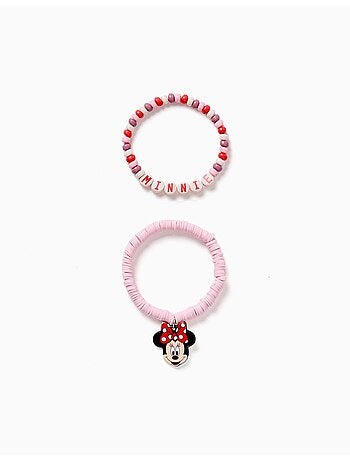 Confezione da 2 braccialetti con perline e minnie