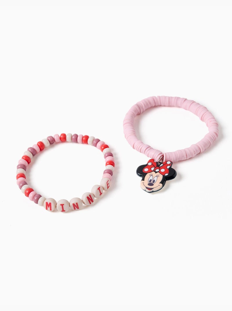 Confezione da 2 braccialetti con perline e minnie Rosa chiaro - Kiabi