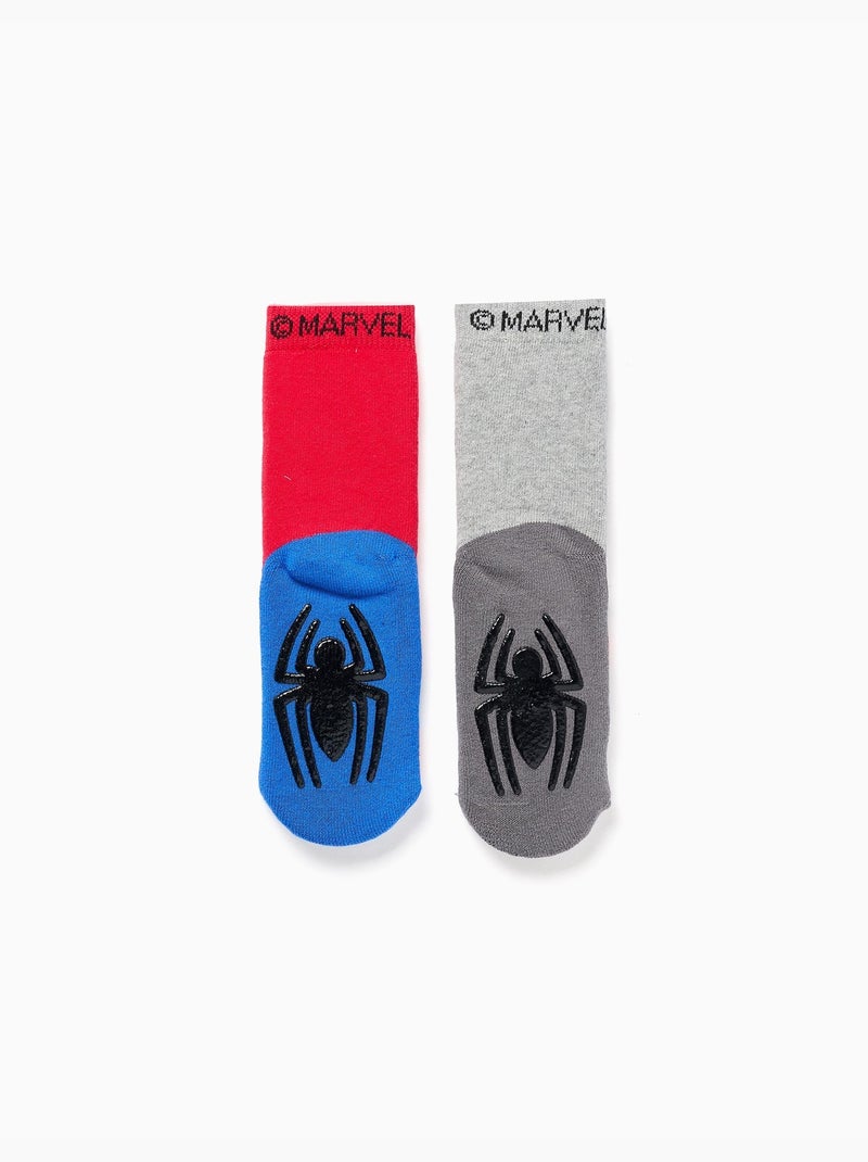 Confezione da 2 calze spesse antiscivolo con stampa spider-man Multicolore - Kiabi