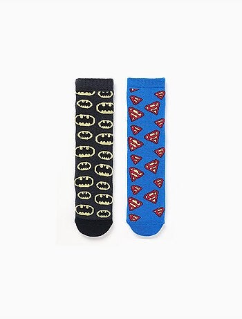 Confezione da 2 calzini antiscivolo con motivi di supereroi