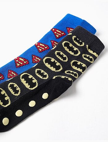 Confezione da 2 calzini antiscivolo con motivi di supereroi