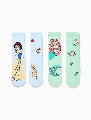 Confezione da 2 calzini antiscivolo con stampa principesse