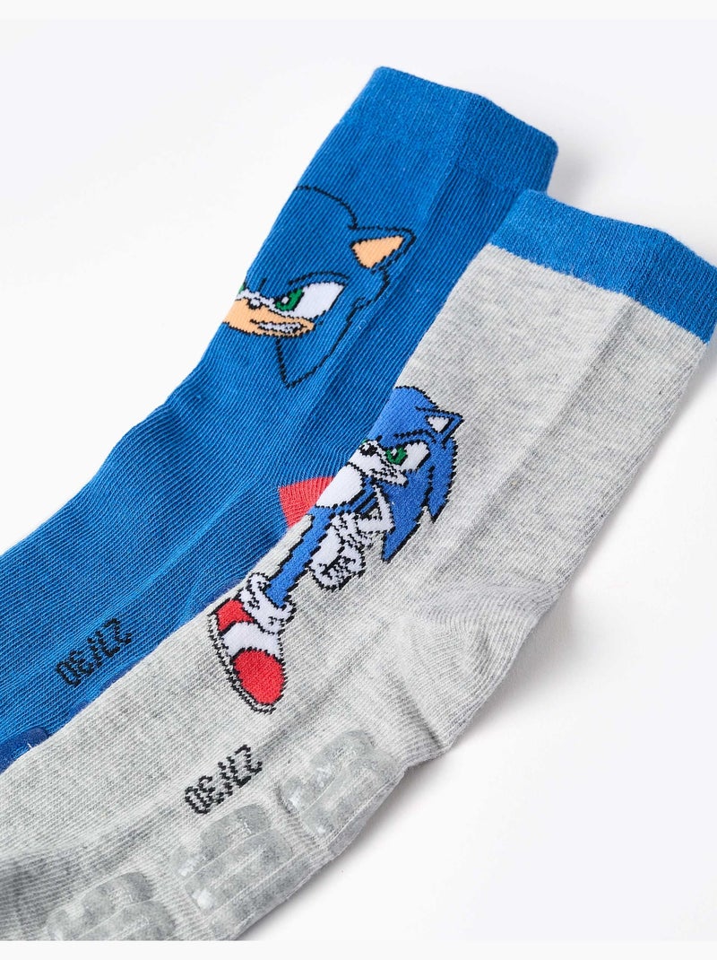 Confezione da 2 calzini antiscivolo con stampe di Sonic Multicolore - Kiabi