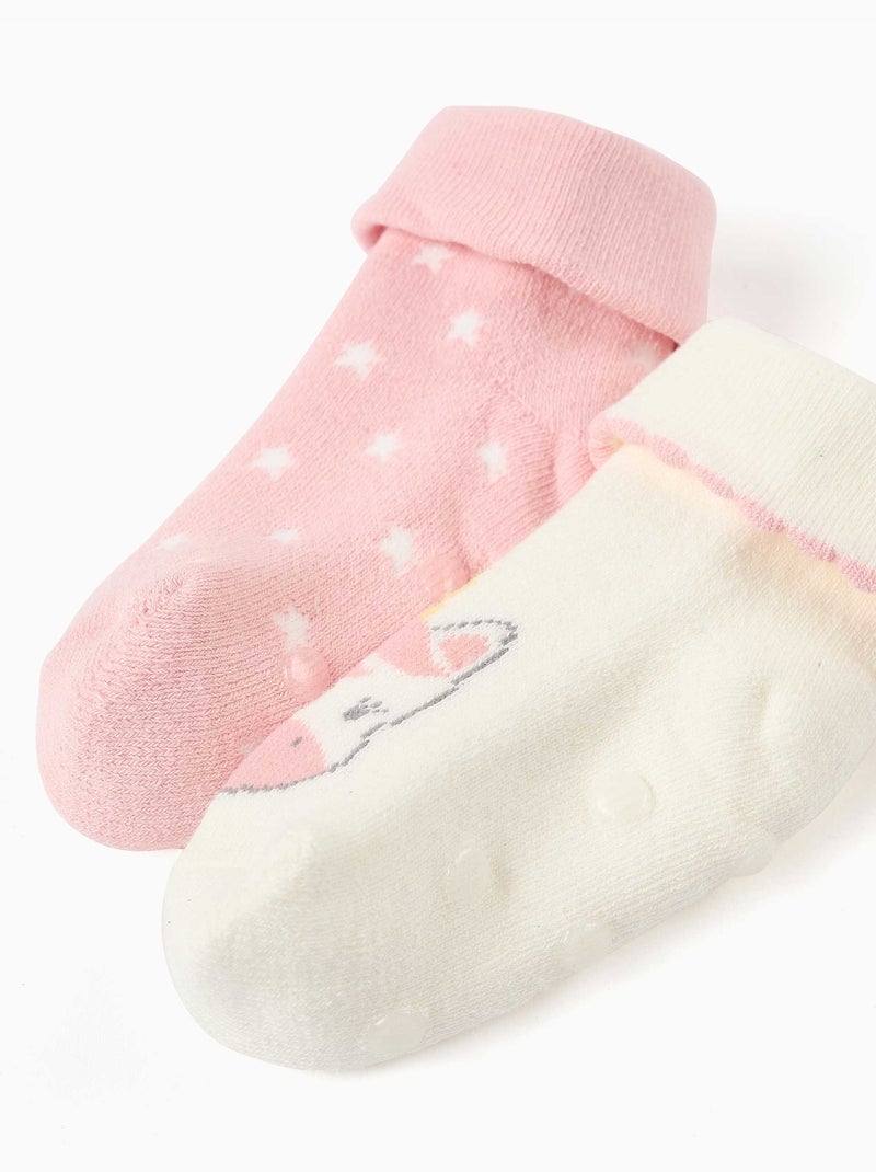 Confezione da 2 calzini antiscivolo con unicorno/stelle Multicolore - Kiabi