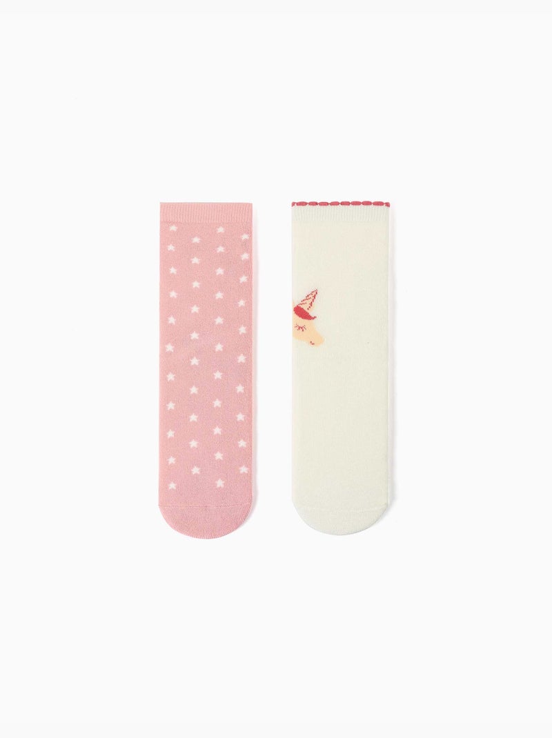 Confezione da 2 calzini antiscivolo con unicorno/stelle Multicolore - Kiabi