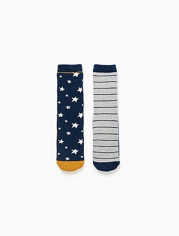 Confezione da 2 calzini spessi antiscivolo con motivi