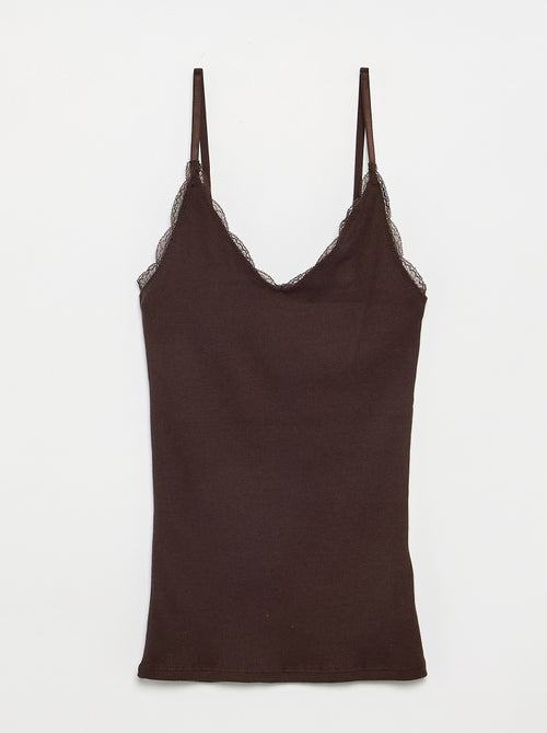 Confezione da 2 canotte a costine con pizzo - Kiabi