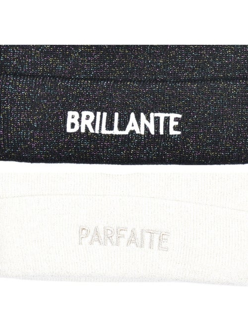 Confezione da 2 cappelli donna lurex brillante ricamo messaggio ozabi - Kiabi Confezione da 2 cappelli donna lurex brillante ricamo messaggio ozabi - Kiabi