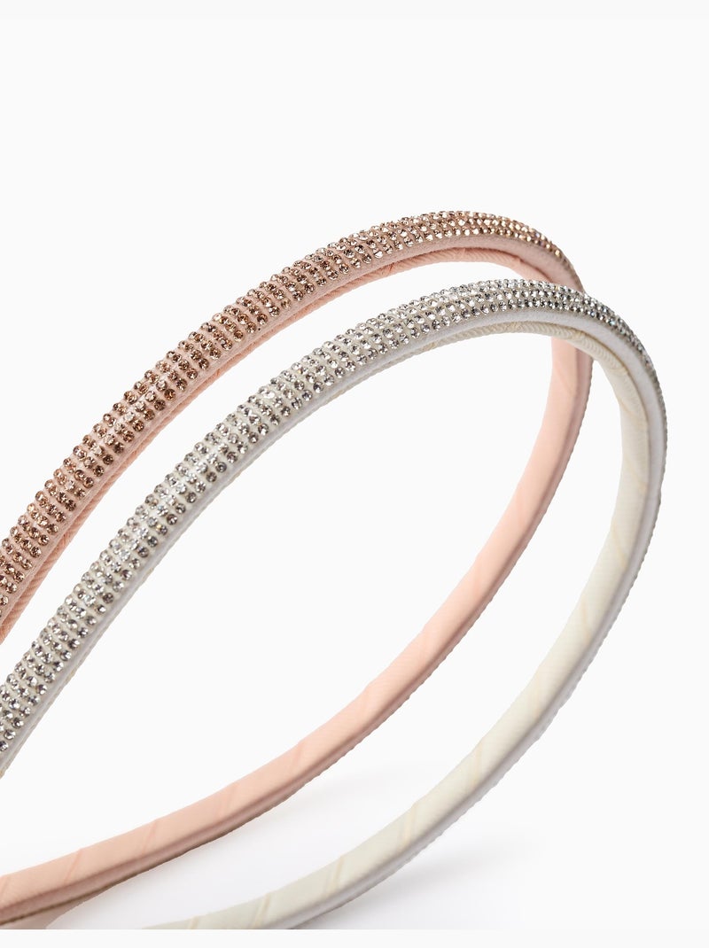 Confezione da 2 cerchietti con strass Grigio - Kiabi
