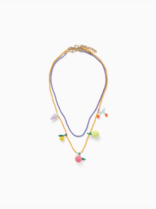 Confezione da 2 collane con perline con pendenti a forma di frutta - Kiabi
