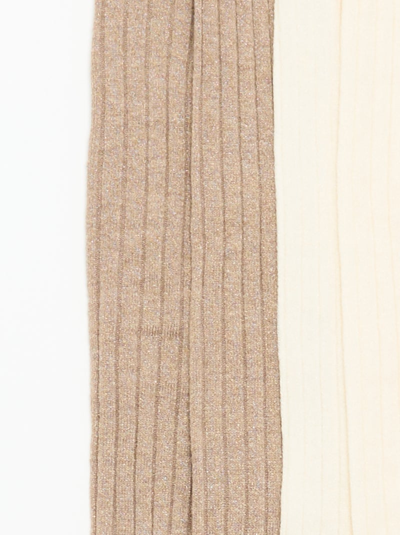 Confezione da 2 collant a costine Beige - Kiabi
