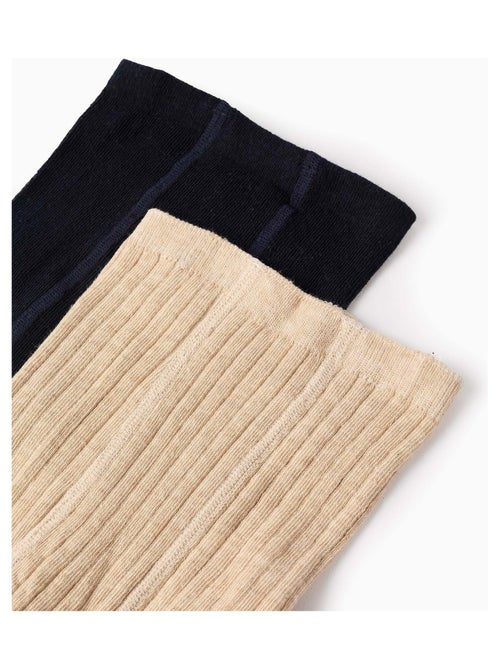 Confezione da 2 collant a costine/con fiocco - Kiabi