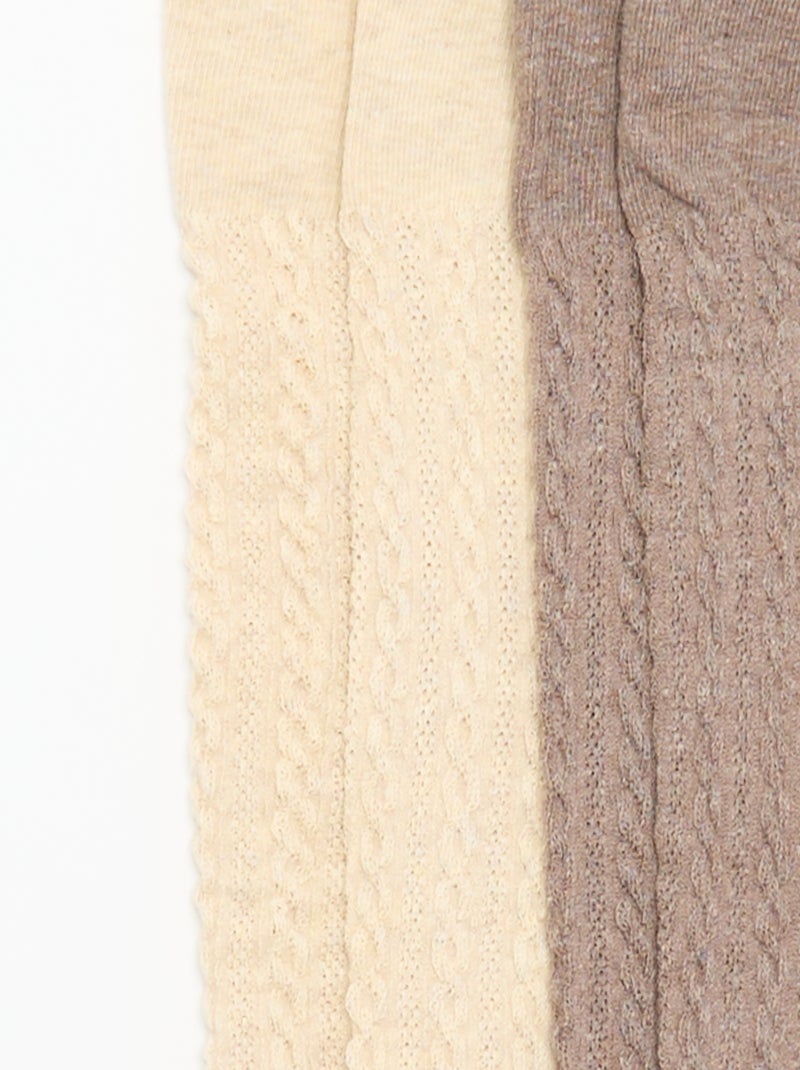 Confezione da 2 collant Beige - Kiabi