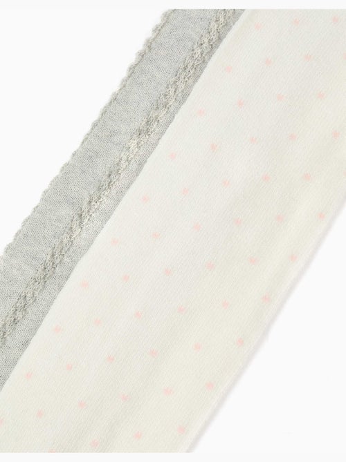 Confezione da 2 collant con pois/maglia a treccia - Kiabi