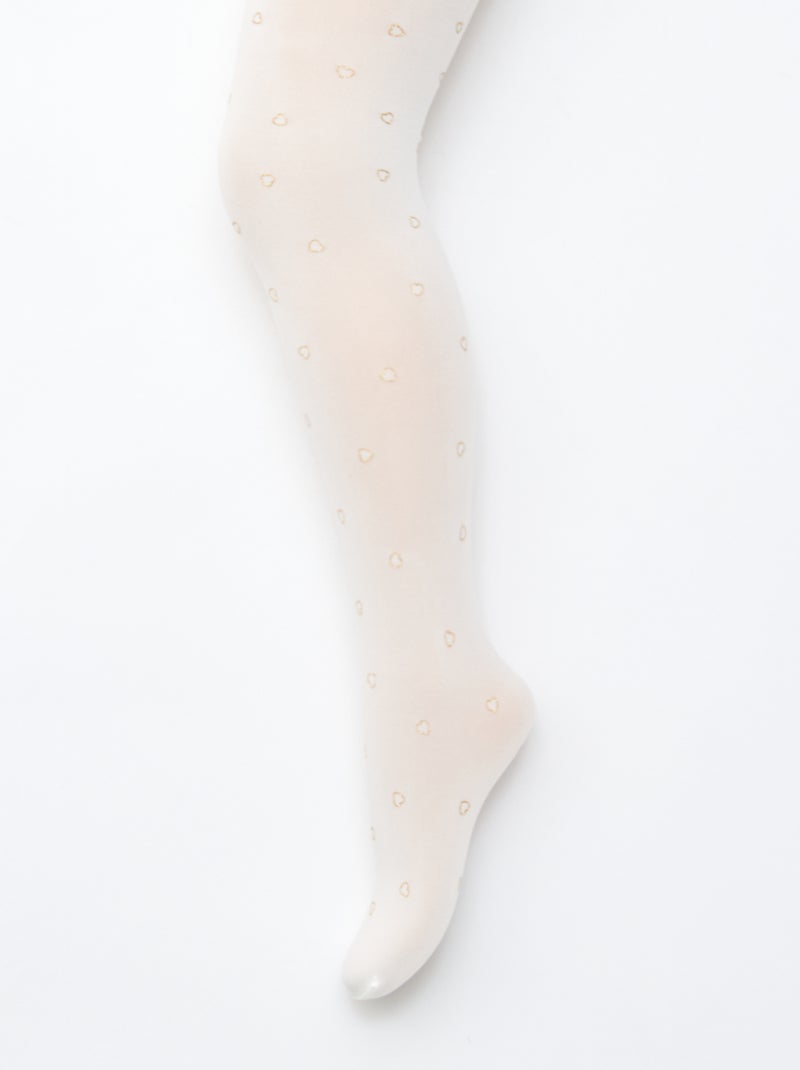Confezione da 2 collant leggeri stampati Bianco - Kiabi