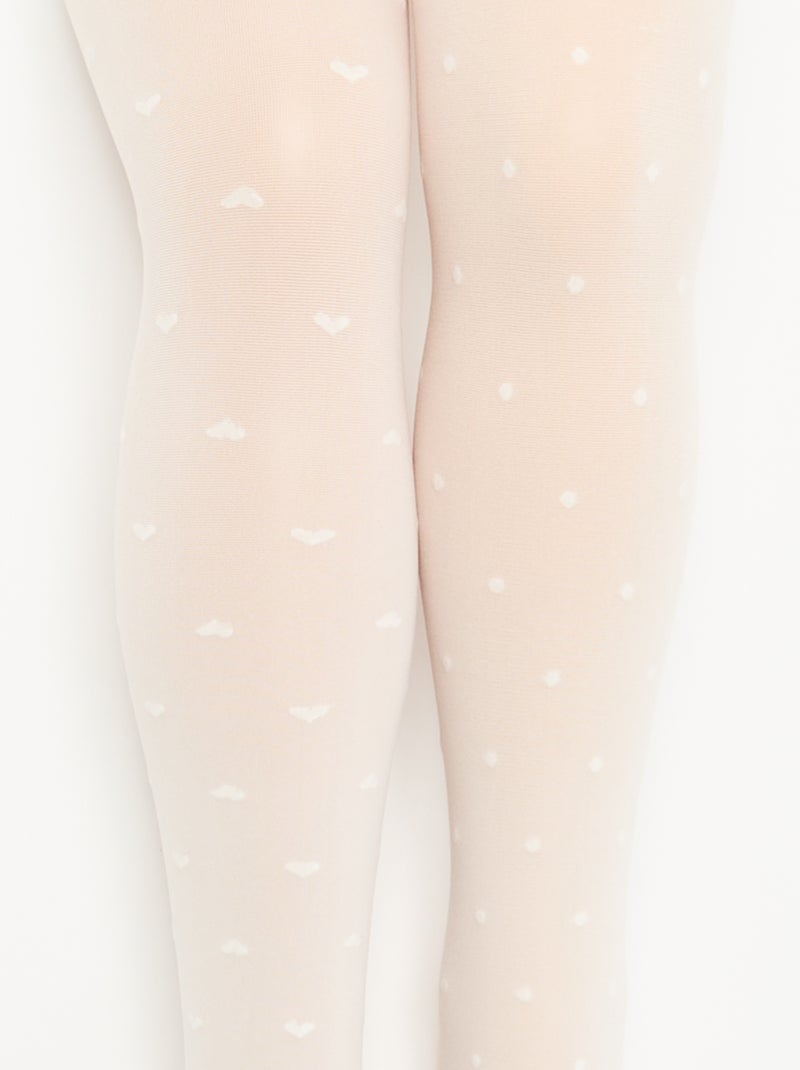 Confezione da 2 collant leggeri stampati Bianco - Kiabi