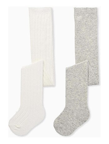 Confezione da 2 collant lisci/a costine