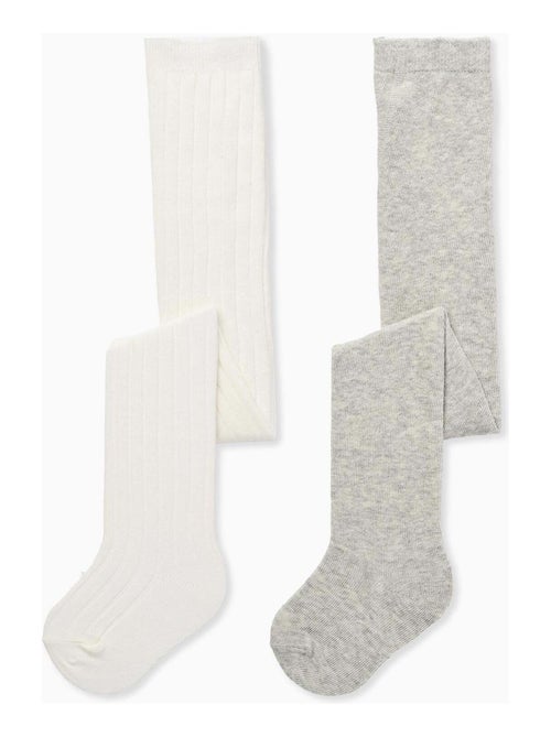 Confezione da 2 collant lisci/a costine - Kiabi Confezione da 2 collant lisci/a costine - Kiabi