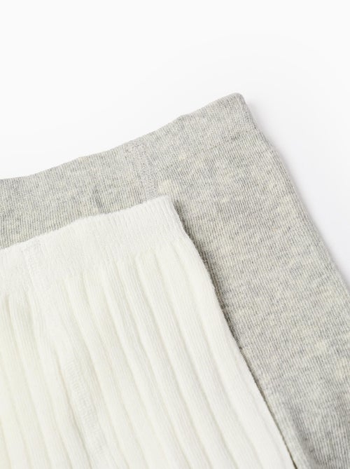 Confezione da 2 collant lisci/a costine - Kiabi