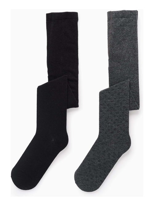 Confezione da 2 collant lisci/rhombus - Kiabi