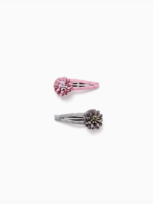 Confezione da 2 fermagli per capelli con applicazione floreale - Kiabi