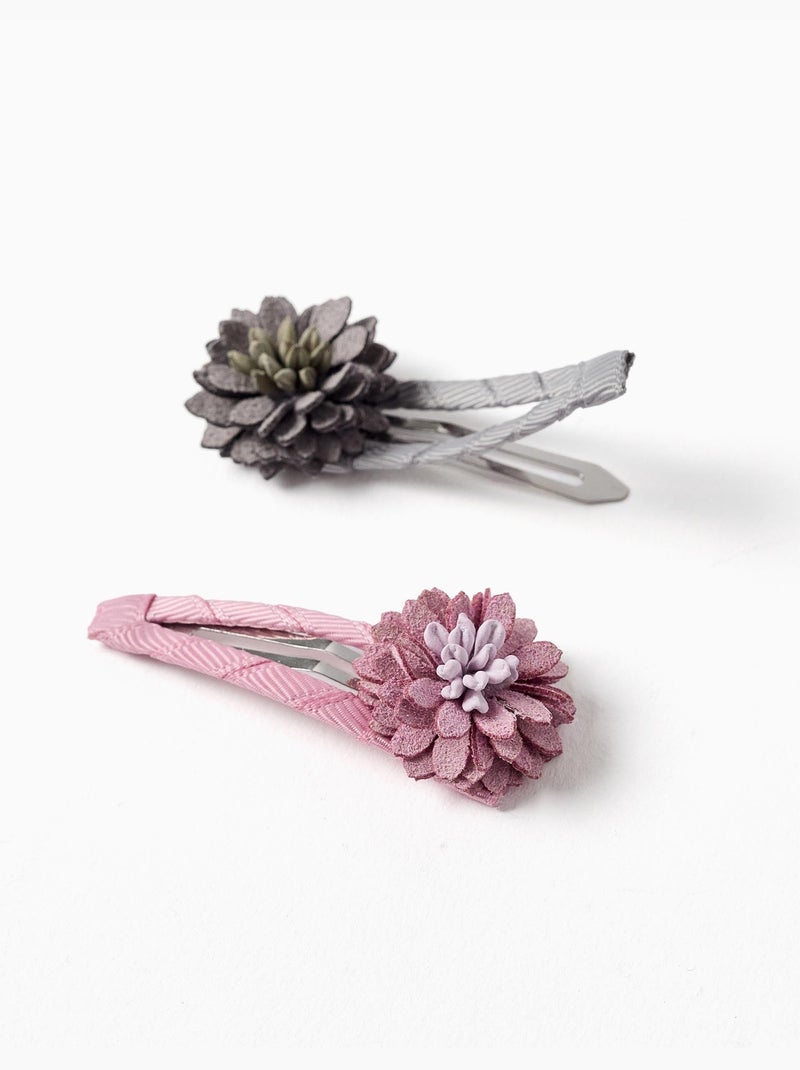 Confezione da 2 fermagli per capelli con applicazione floreale Multicolore - Kiabi