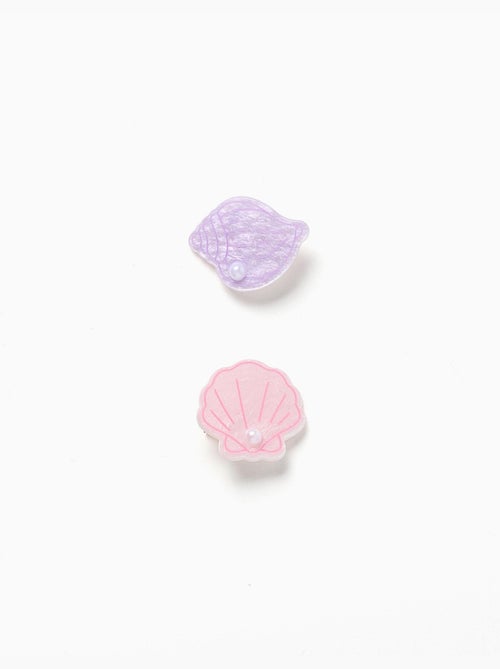 Confezione da 2 fermagli per capelli con conchiglie e perle - Kiabi