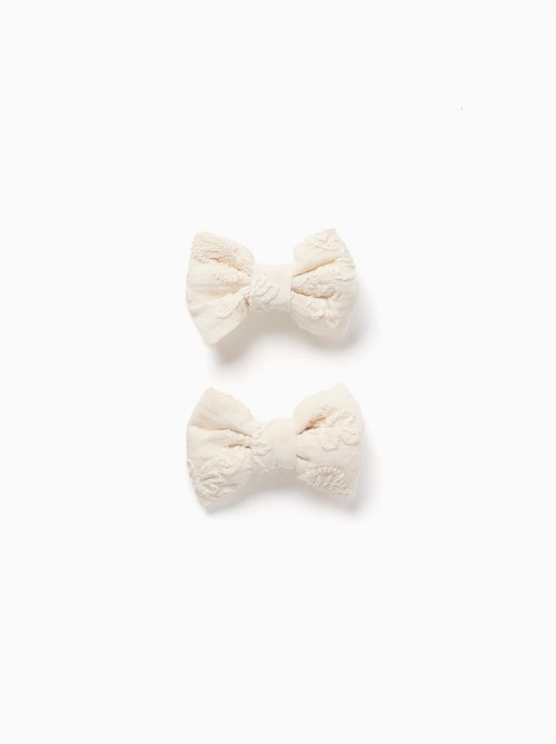 Confezione da 2 fermagli per capelli con fiocchi e ricami - Kiabi
