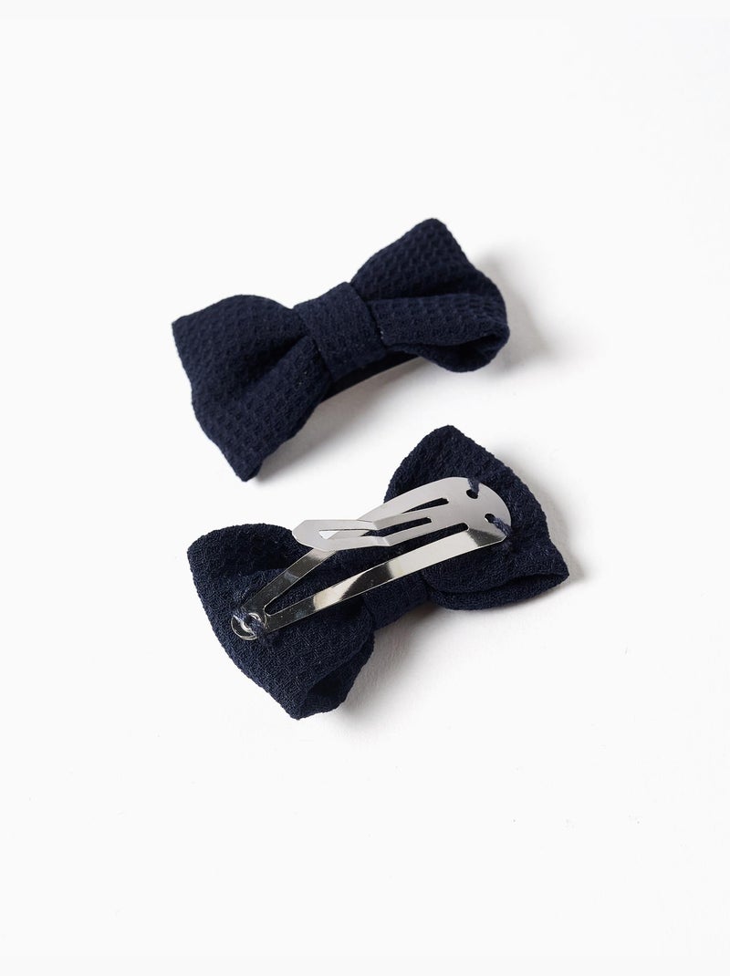 Confezione da 2 fermagli per capelli con fiocco Blu marino - Kiabi