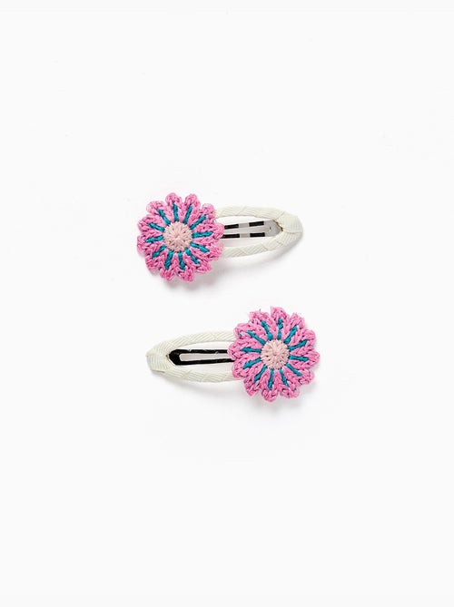 Confezione da 2 fermagli per capelli con fiori all'uncinetto - Kiabi