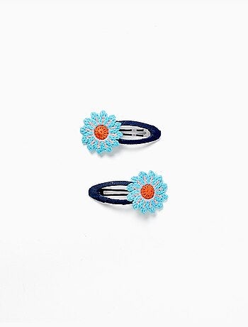 Confezione da 2 fermagli per capelli con fiori all'uncinetto