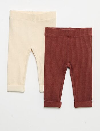 Confezione da 2 leggings a costine