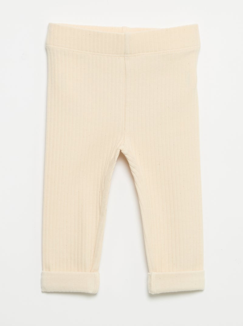 Confezione da 2 leggings a costine Beige - Kiabi