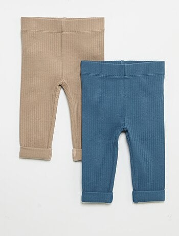 Confezione da 2 leggings a costine